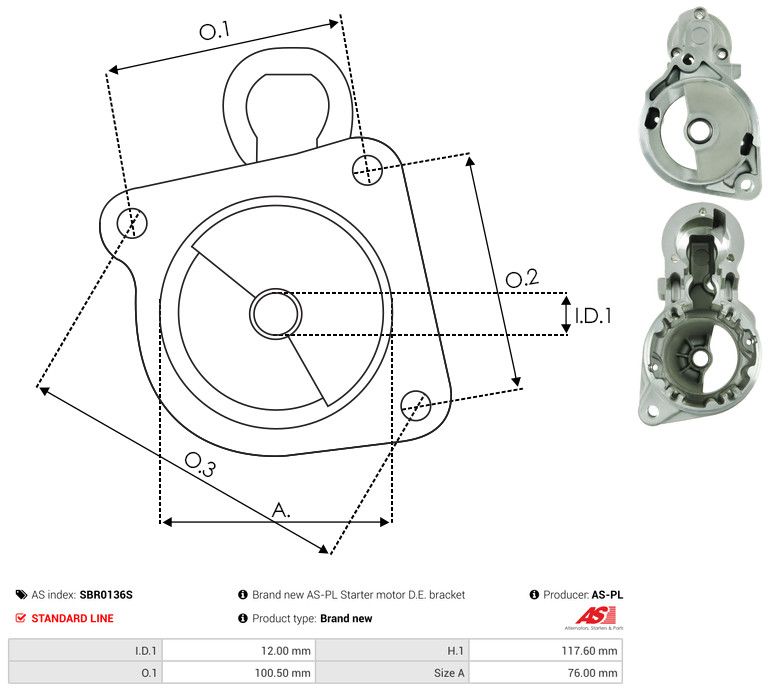 AS-PL SBR0136S Starter Lid, carburettor