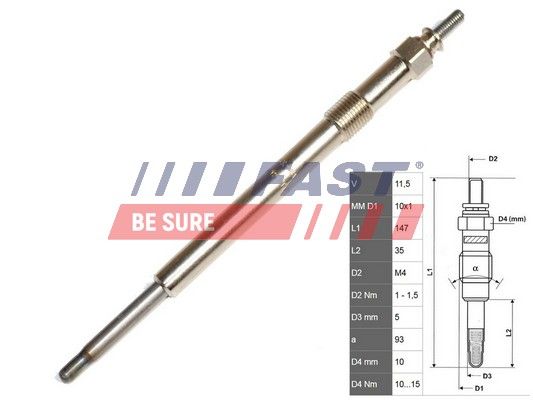 Свічка розжарювання, Fast FT82736