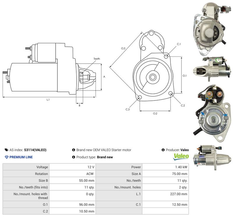 AS-PL S3114(VALEO) Starter