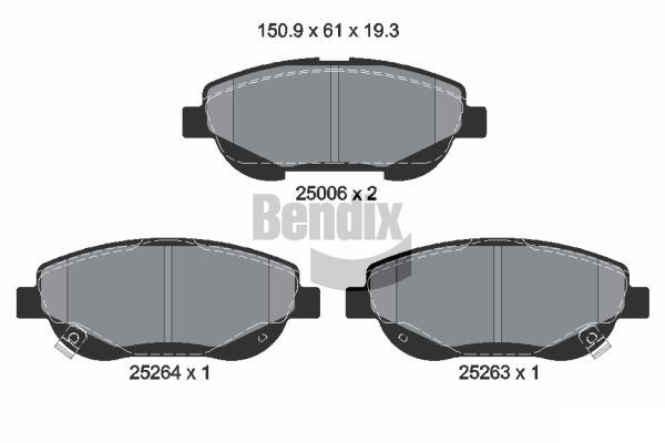 BENDIX Braking fékbetétkészlet, tárcsafék BPD2216