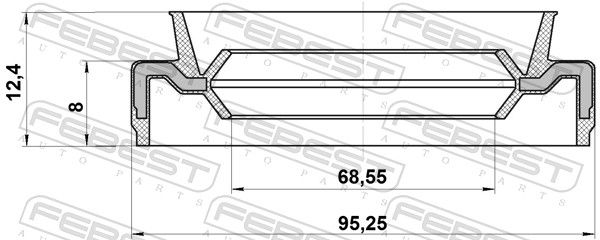 FEBEST 95EAS-70950812X Seal Ring, wheel hub
