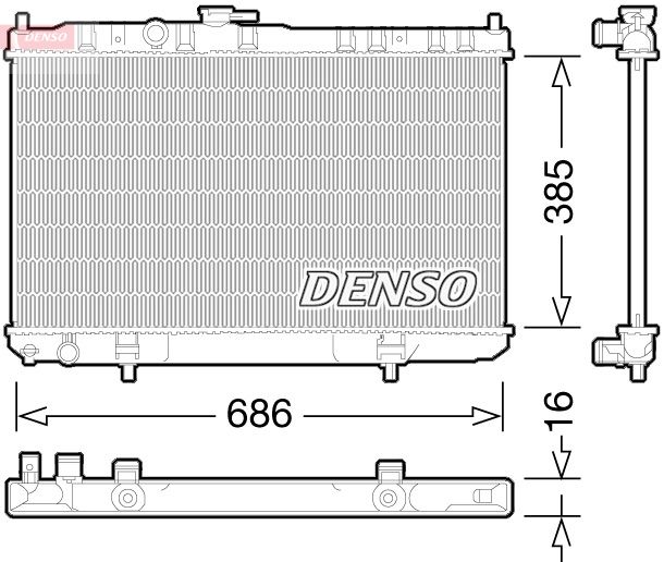 Denso Engine Cooling Radiator DRM46034