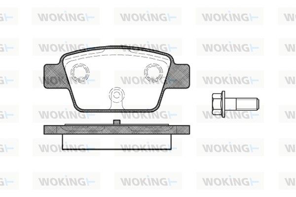 Комплект гальмівних накладок, дискове гальмо, Woking P9613.00