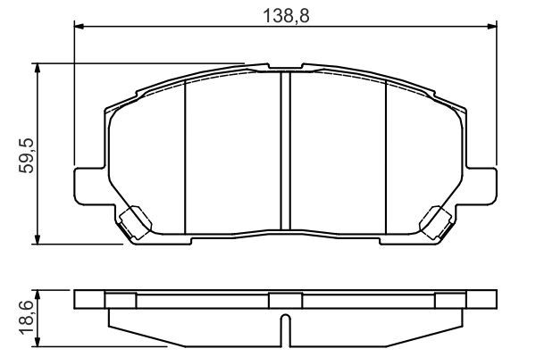 Комплект гальмівних накладок, дискове гальмо, Bosch 0986495126