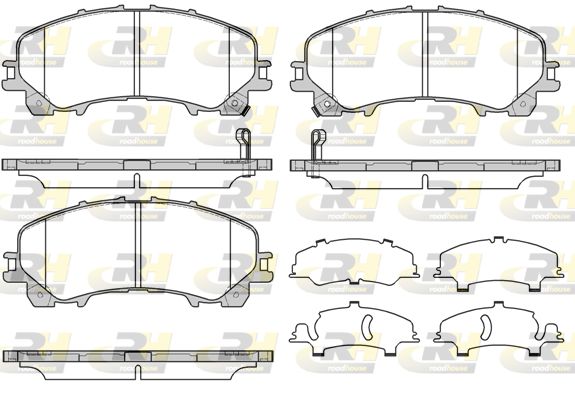 Комплект гальмівних накладок, дискове гальмо, Roadhouse 21407.12