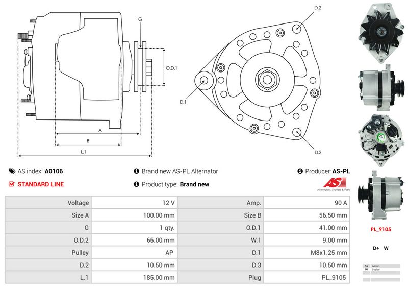 AS-PL A0106 Alternator