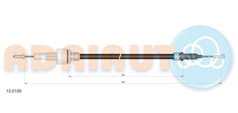 13.0100 ADRIAUTO FORD трос зчеплення Fiesta всі 76-
