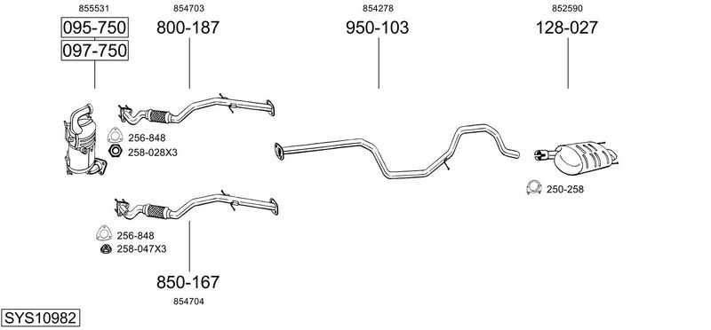 ABGASANLAGE BOSAL SYS10982