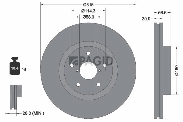 спирачен диск PAGID