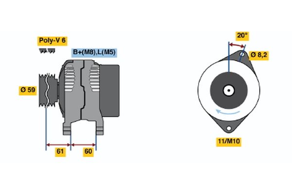 BOSCH 0 986 049 061 Alternator