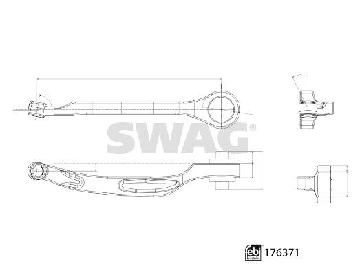 SWAG 33 10 3498 Control/Trailing Arm, wheel suspension