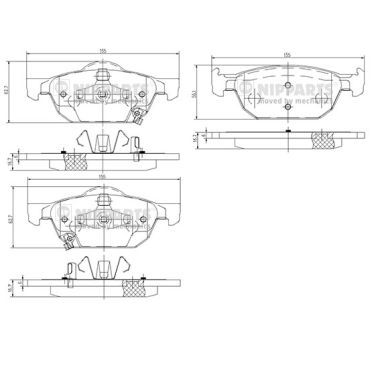 Комплект гальмівних накладок, дискове гальмо, Nipparts N3604067