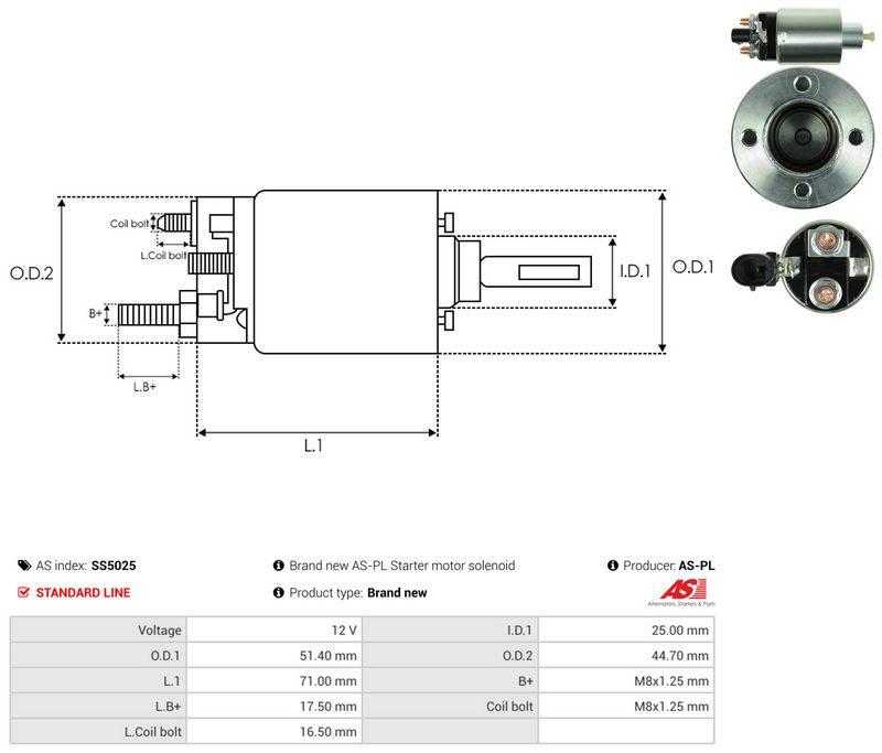 Magnetlülitus, starter, AS-PL SS5025