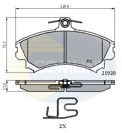 Комплект гальмівних накладок, дискове гальмо Comline CBP3462