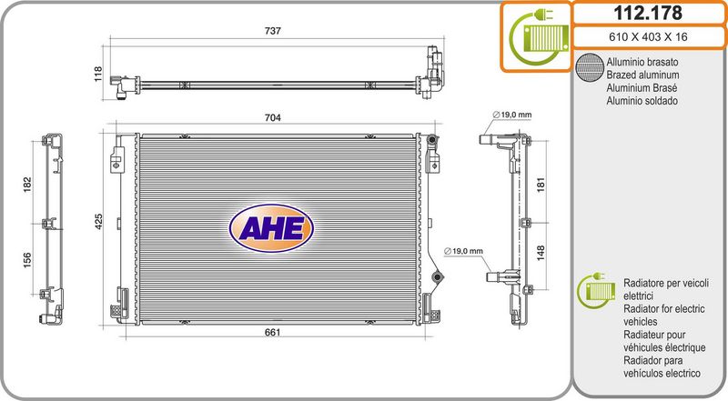 AHE 112.178 - Radiator, engine cooling