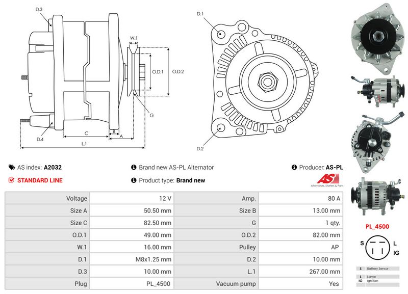 AS-PL A2032 Alternator