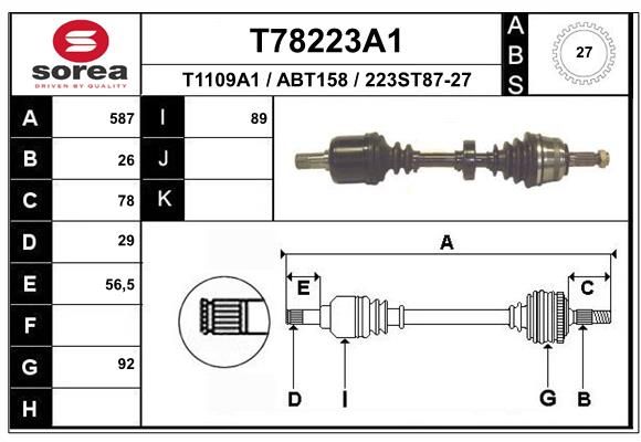 EAI hajtótengely T78223A1