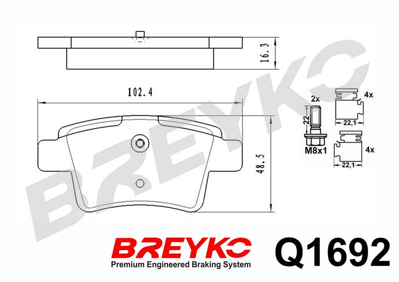 DAVID VASCO Q1692 Brake Pad Set, disc brake