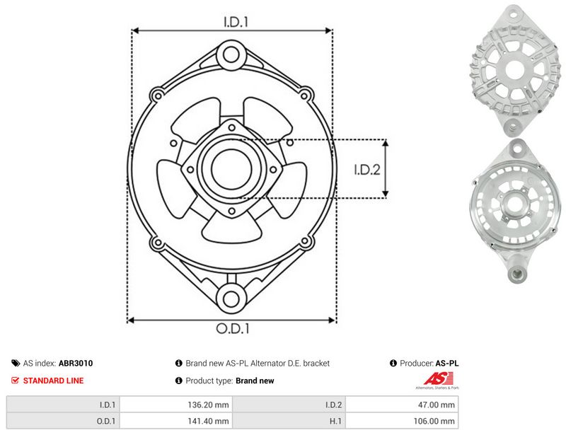 AS-PL ABR3010 Protective Cap, alternator