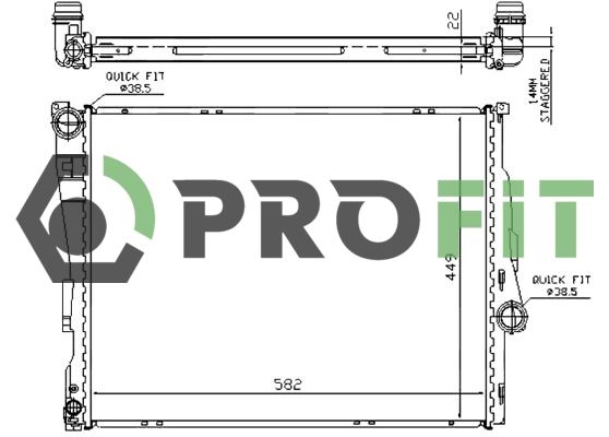 Радиатор, охлаждения дивгателя PROFIT 17400065