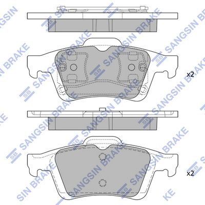 Комплект гальмівних накладок, дискове гальмо, Hi-Q SP1834