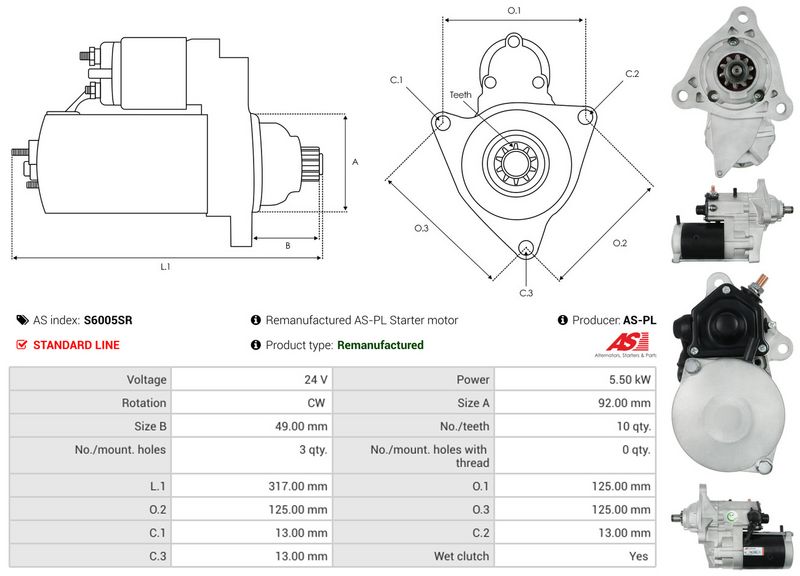 AS-PL S6005SR Starteris