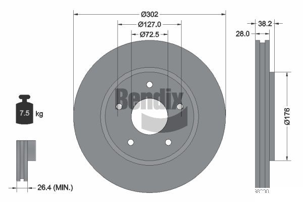 BENDIX Braking féktárcsa BDS1722