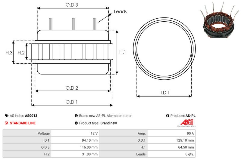 Staator, generaator, AS-PL AS0013