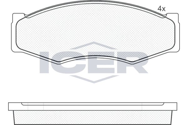 Комплект гальмівних накладок, дискове гальмо, Icer 140526