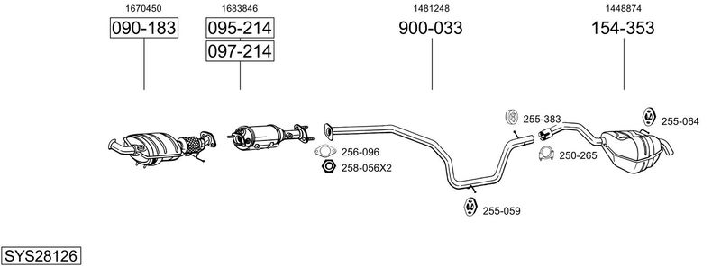 BOSAL kipufogórendszer SYS28126