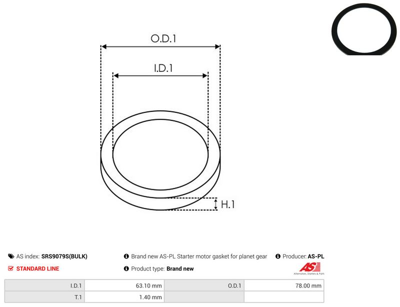 AS-PL SRS9079S(BULK) Repair Kit, starter