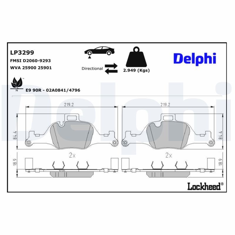 Set placute frana,frana disc LP3299 DELPHI