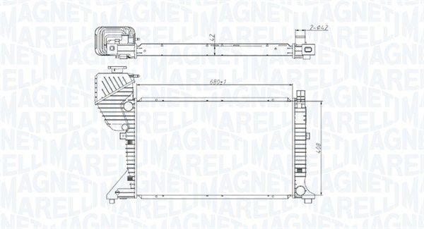 Радіатор, система охолодження двигуна, Magneti Marelli 350213177400