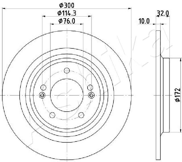 ASHIKA 61-0H-H25C Brake Disc