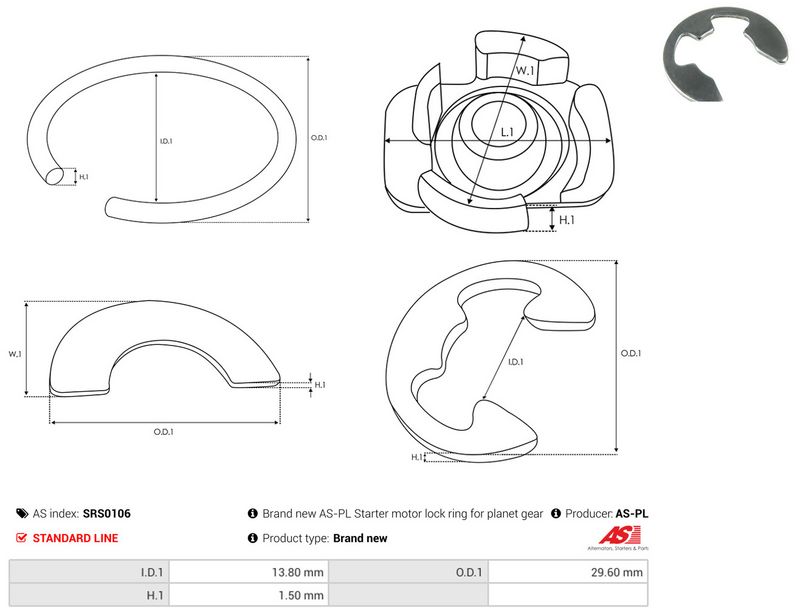 AS-PL SRS0106 Repair Kit, starter