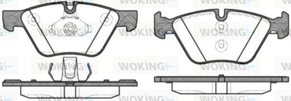 Комплект гальмівних накладок, дискове гальмо, Woking P11523.30