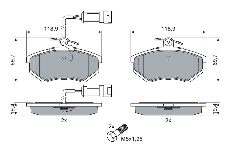 BOSCH 0 986 466 693 Brake Pad Set, disc brake