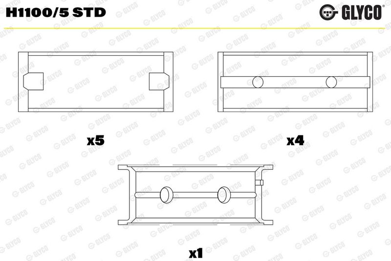 Coussinet+vilebrequin GLYCO H1100/5 STD