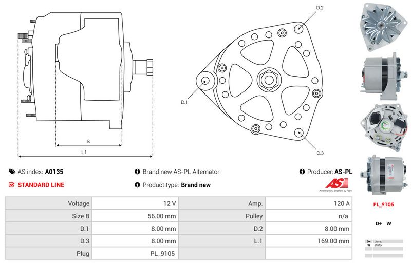 AS-PL A0135 Alternator