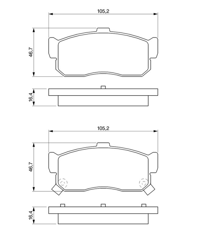 Piduriklotsi komplekt, ketaspidur, BOSCH 0 986 461 144