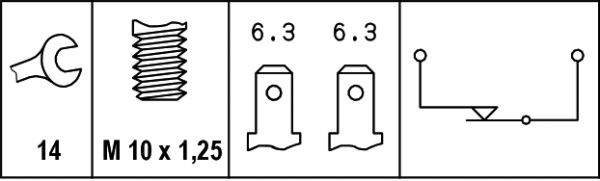 Перемикач стоп-сигналу, Hella 6DF007364-001