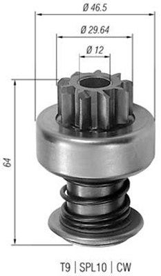 MAGNETI MARELLI бендикс z=9 BMW E21/E24/E28/E30, FORD Transit [940113020098]