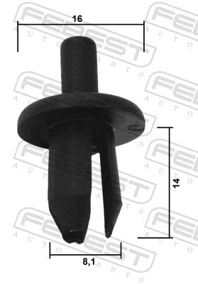 FEBEST 88570-152 Retaining Clip, underbody panelling