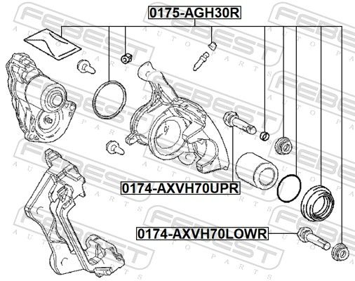 FEBEST 0175-AGH30R Repair Kit, brake caliper