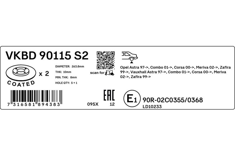 SKF VKBD 90115 S2 Brake Disc