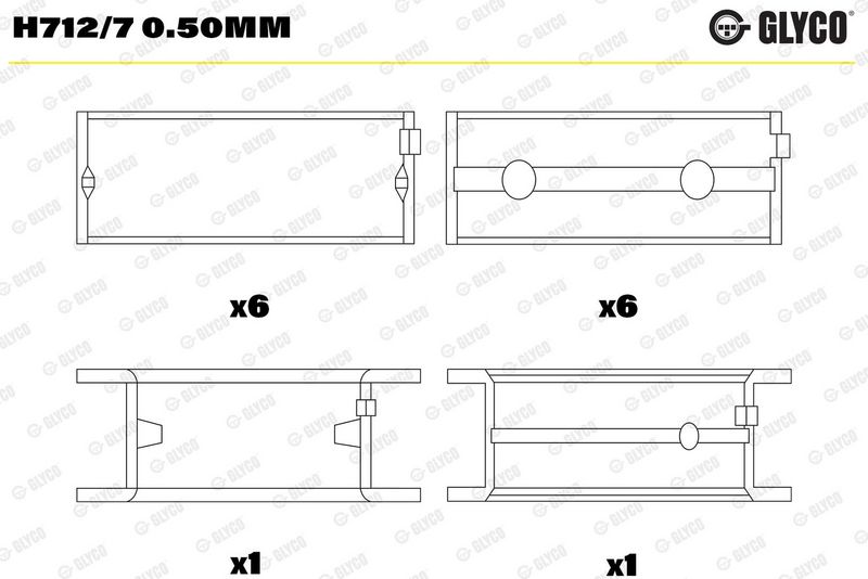 Cuzinet arbore cotit GLYCO H712/7 0.50mm