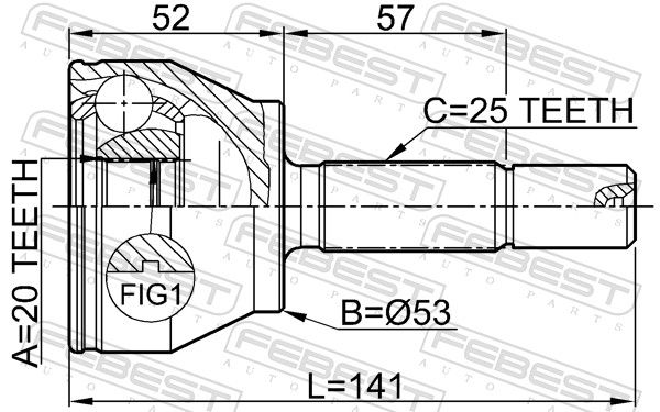 FEBEST 0510-DY3 Joint Kit, drive shaft