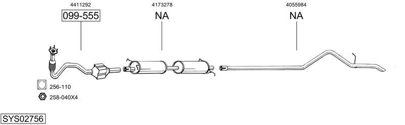 BOSAL kipufogórendszer SYS02756