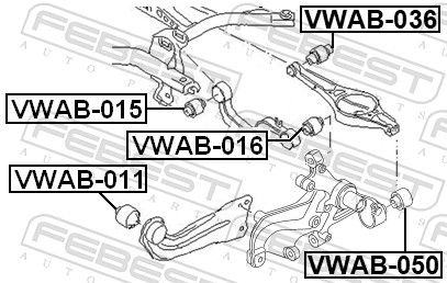 FEBEST VWAB-050 Mounting, control/trailing arm