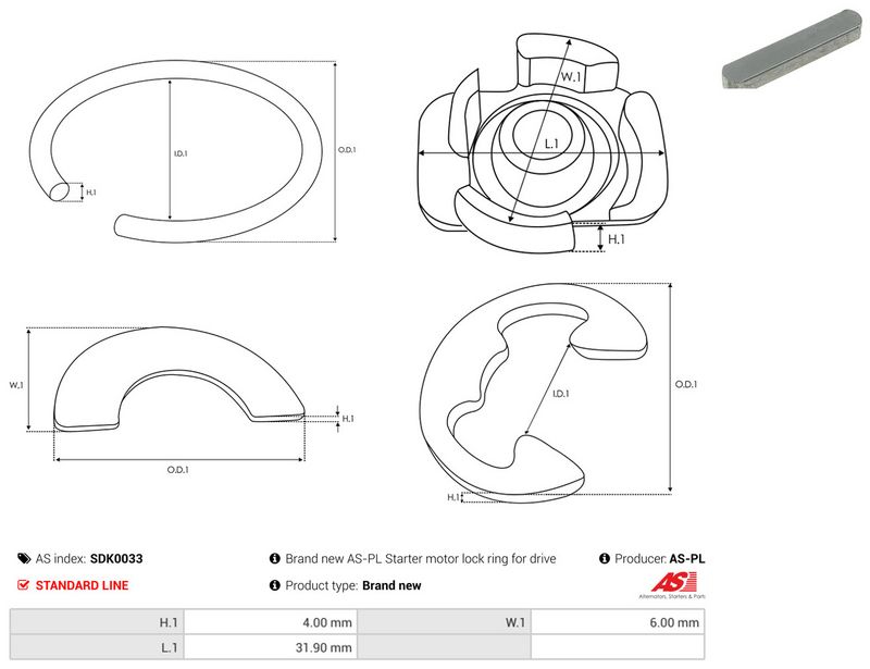 AS-PL SDK0033 Repair Kit, starter